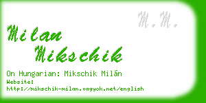 milan mikschik business card